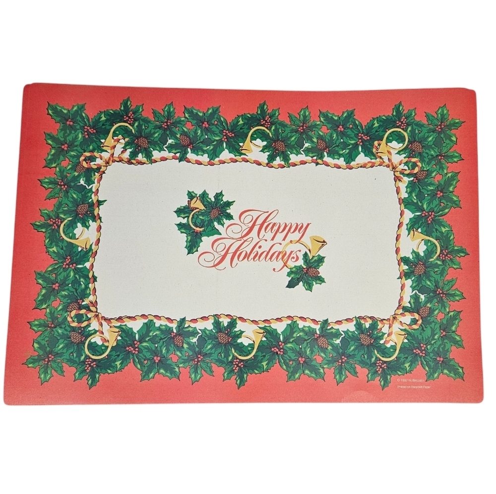 New Vintage 97 Hoffmaster Happy Holidays Paper Placemats Kids Activity Lot of 20